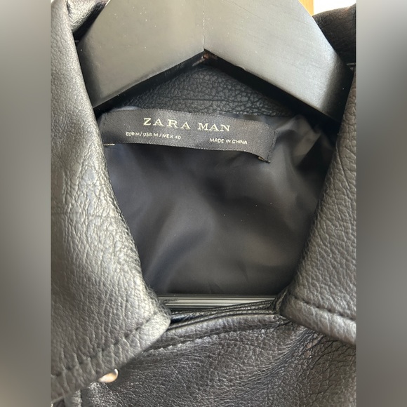 Zara Faux Leather Biker Jacket - Picture 3 of 8